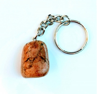 Birth Stone Keyring - Scorpio - Rhodonite